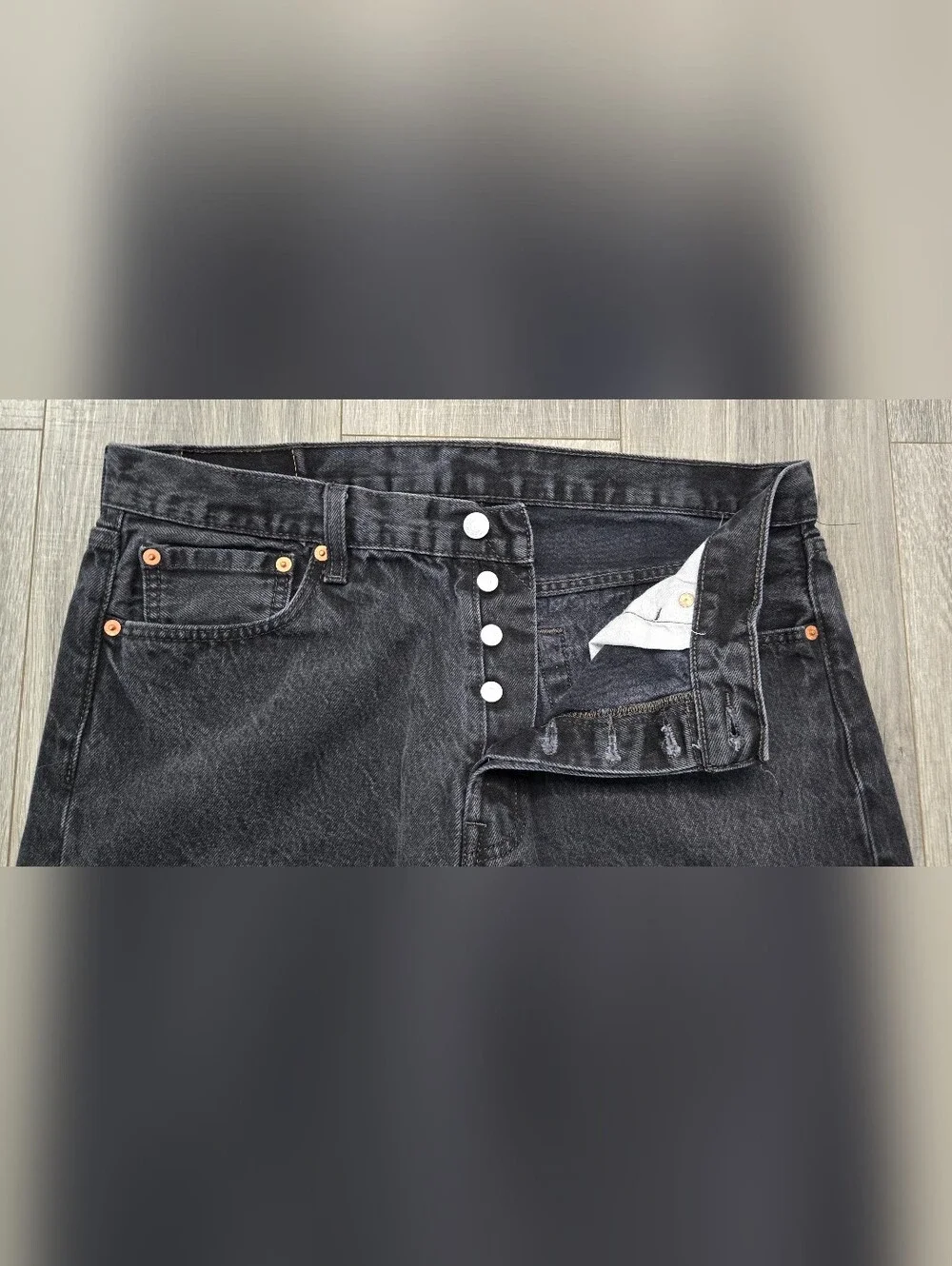 Levi’s 501 Original Fit Jeans Men’s W36 L32 Black Button Fly Straight Leg.